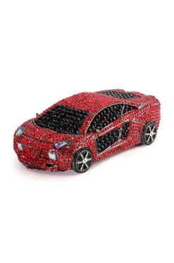 AKIRA onlinestore -AKIRA onlinestore bling race car rhinestone clutch red black 3 3