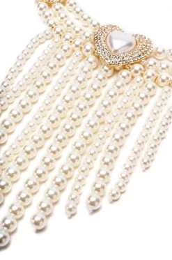 TOP NOTCH B LAYERED PEARL NECKLACE AND EARRING SET